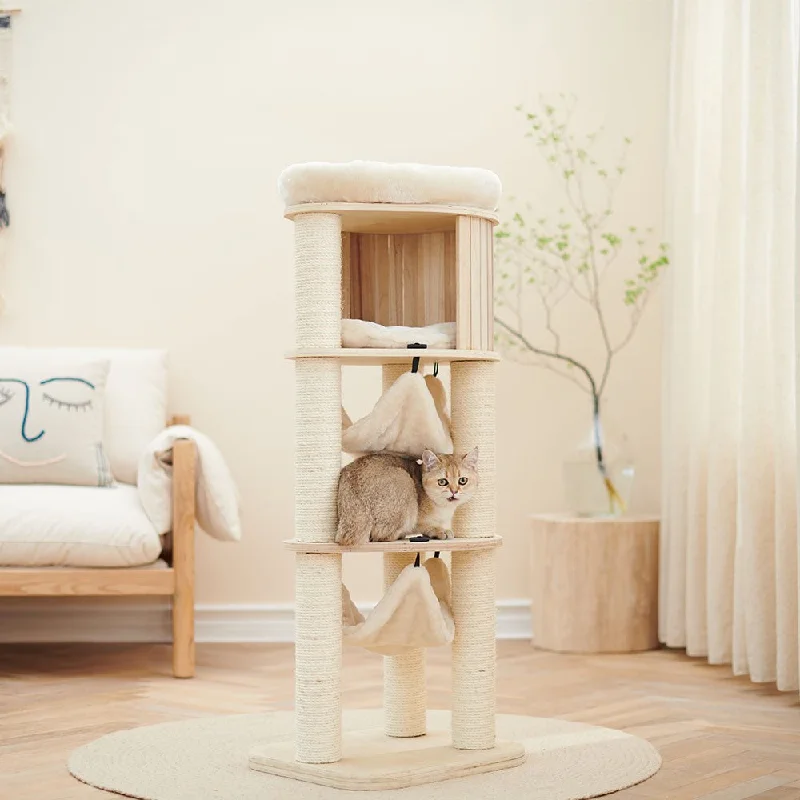 - Climbing pet constant temperature heating padPetsbelle Halfair Solid Wood Cat Tree