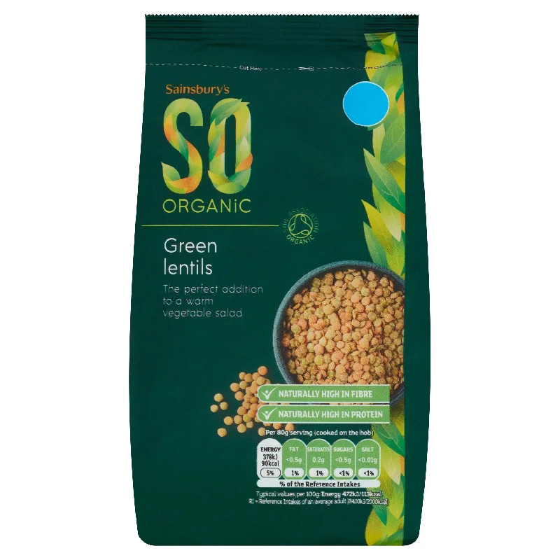 ---Sainsbury's Green Lentils, SO Organic 500g