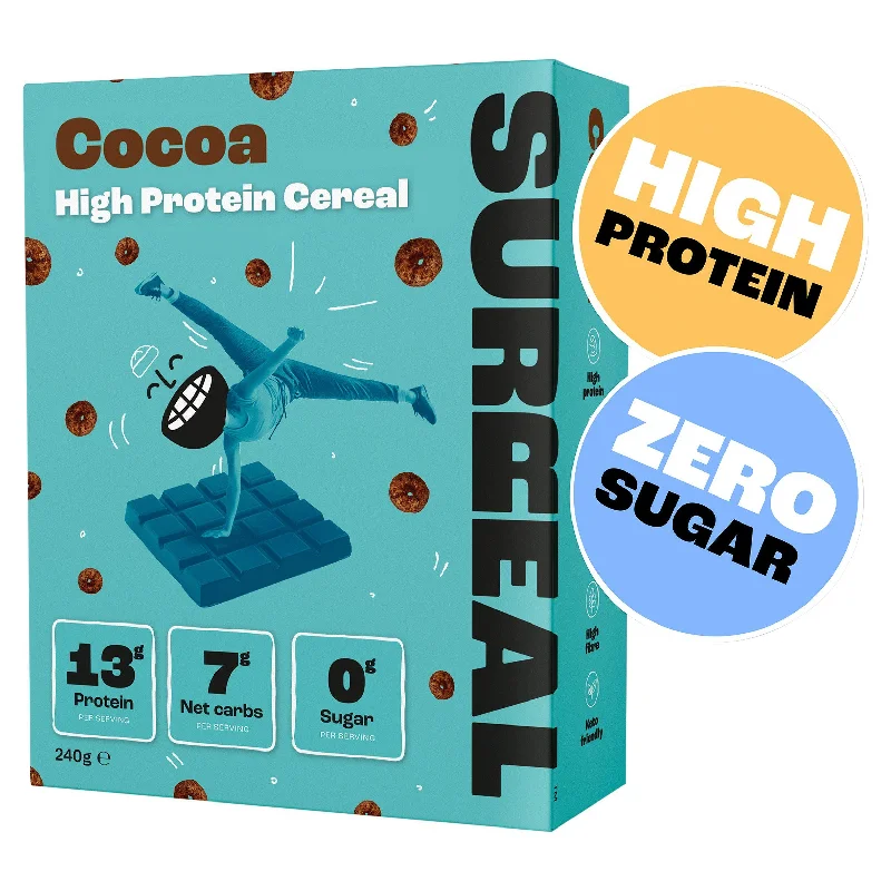  -Splash-proof food bowl AND Anti-choking slow food bowlSurreal Cocoa High Protein Zero Sugar Gluten Free Cereal 240g