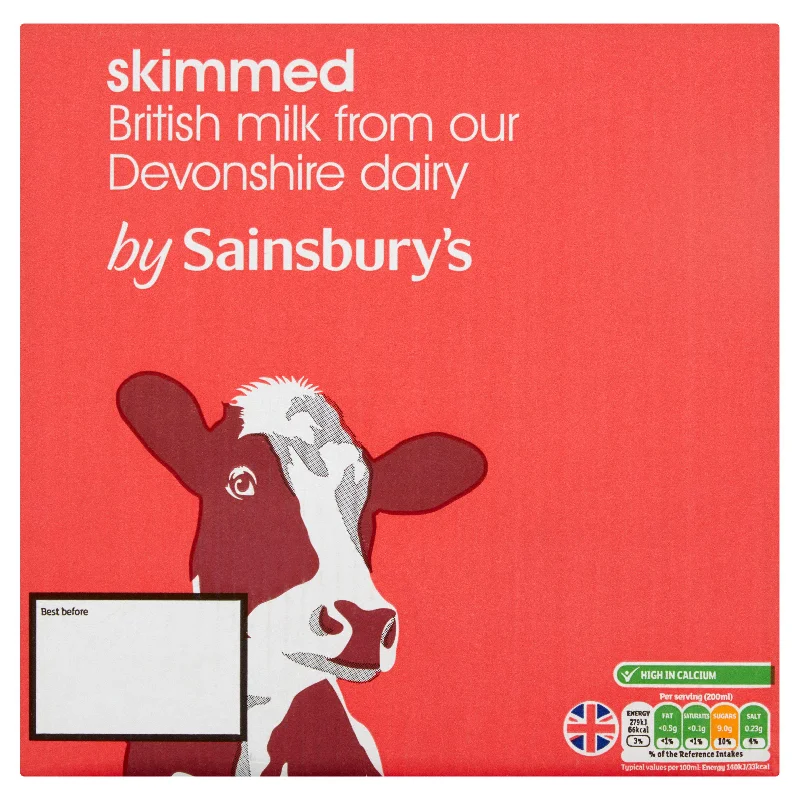 Pet ProductsSainsbury's Skimmed Long Life Milk 6x1L