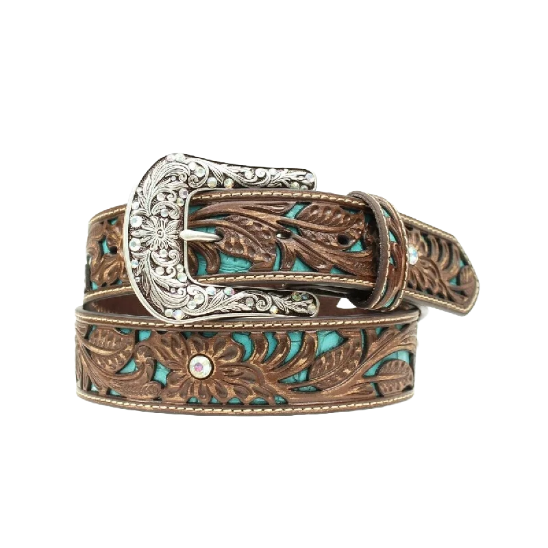 - Postoperative pet anti-licking Elizabethan collarWomens Floral Tooled Turquoise Inlay Leather Belt