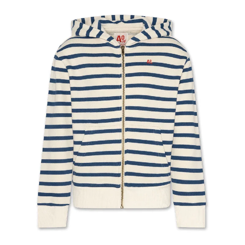 - Winter warm clothes for short-haired dogsAO76 Estate Blue Striped Norman Zip-Up Hoodie