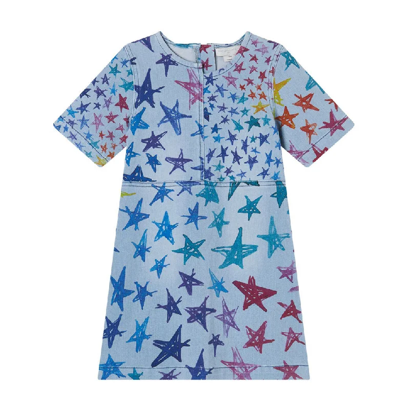 - Winter warm clothes for short-haired dogsStella Mccartney Blue Multicolor Scribble Stars Denim Dress