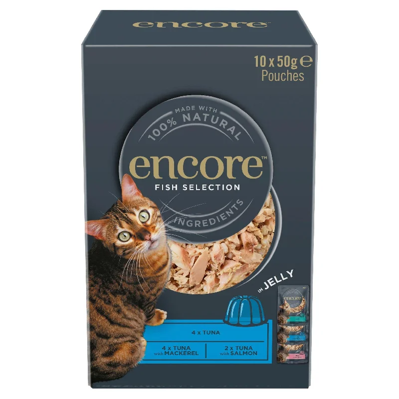    - Hypoallergenic cat food  Encore Natural Wet Cat Food Fish Selection in Jelly 10x50g