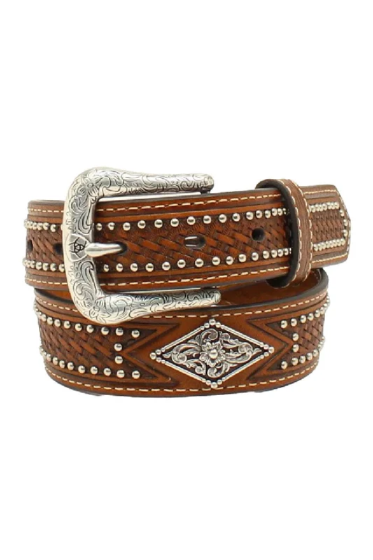 - Degradable pet feces bagBoys Diamond Concho Basketweave Brown Leather Belt