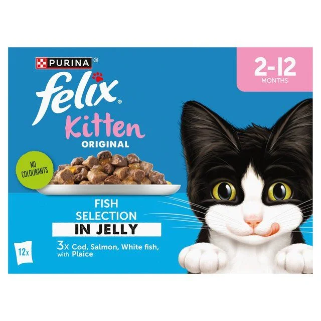 Pet ProductsFelix Original Kitten Fish Selection in Jelly Wet Cat Food   12 x 85g