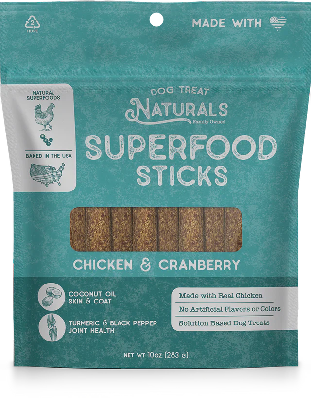 - Special food for puppiesDog Treat Naturals Chicken & Cranberry Superfood Sticks