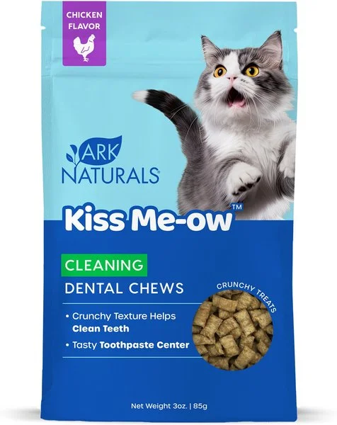    - How is Bricky cat food?  Ark Naturals Kiss Me-Ow Cleaning Chicken Dental Chews Crunchy Cat Treats