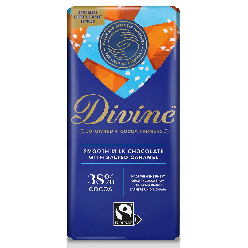 - Degradable pet feces bagDivine Fairtrade 38% Milk Chocolate Bar with Salted Caramel 90g