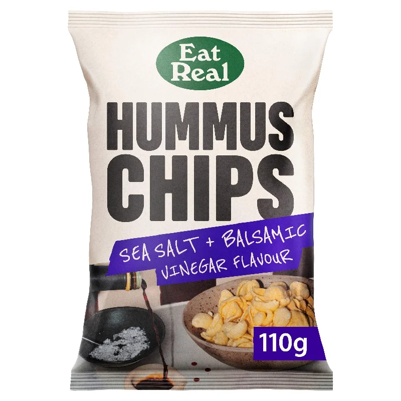 ---Eat Real Hummus Chips Sea Salt & Balsamic Vinegar Flavour 110g