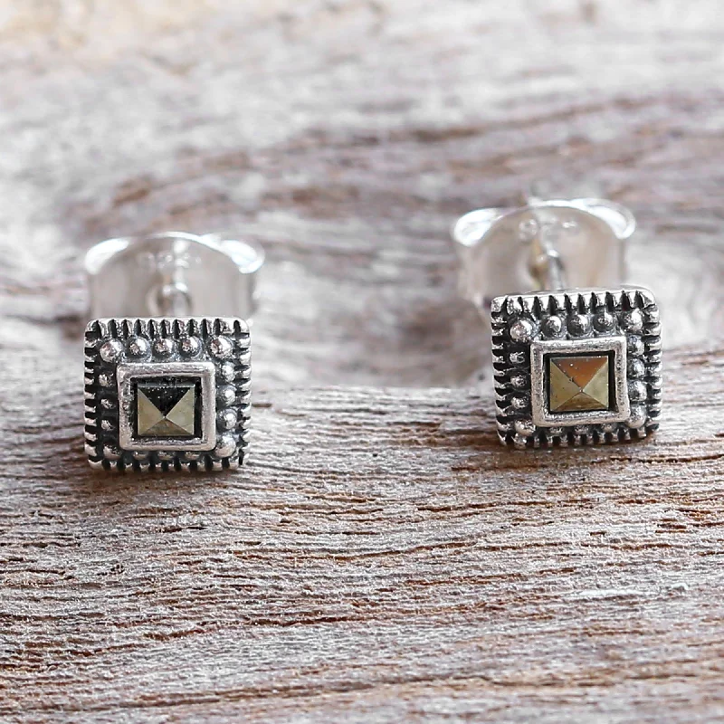 - Custom pet birthday cakeGorgeous Love Sterling Silver and Marcasite Square Stud Earrings