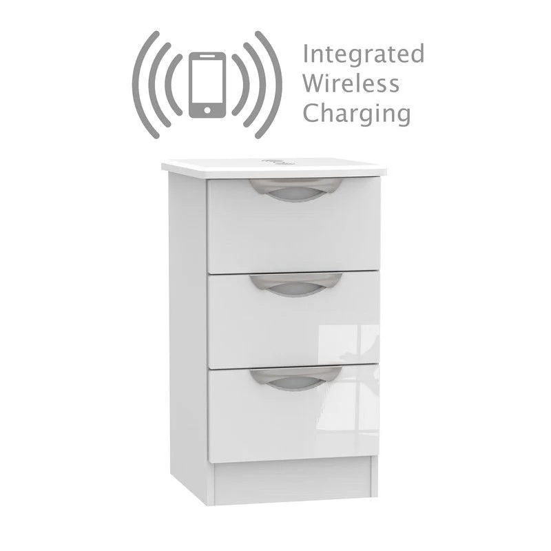 - Remote interactive pet feederWeybourne Wireless Charger Slim Bedside Table White 3 Drawers