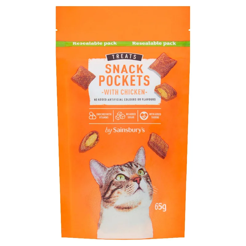 6. **Special Needs**  Sainsbury's Cat Treat Snack Pockets with Chicken 65g