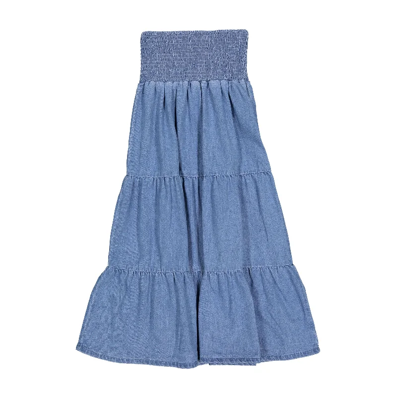 - Deodorizing cat litter tofu litterFYI Denim Tiered Maxi  Skirt