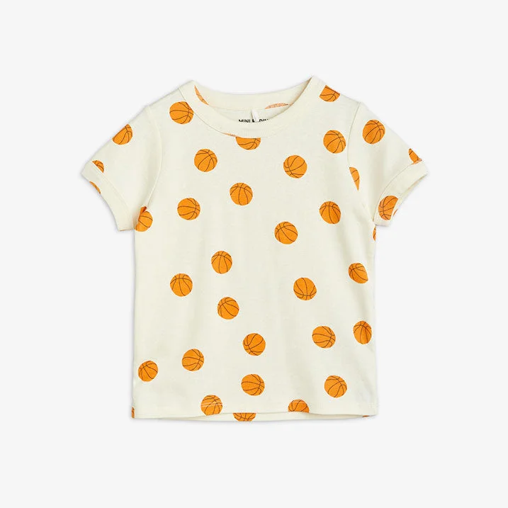 ---Mini Rodini Offwhite Basketball Aop Tee