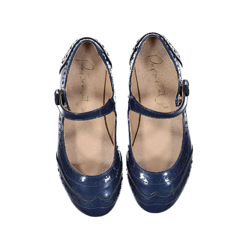 - Pet monitor with cameraPapanatas Navy Wingtip Mary Janes