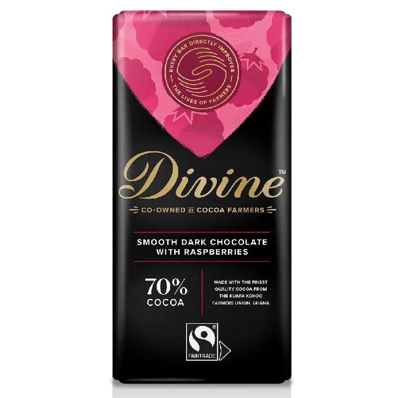 - Custom pet birthday cakeDivine Fairtrade 70% Dark Chocolate Bar with Raspberries 90g