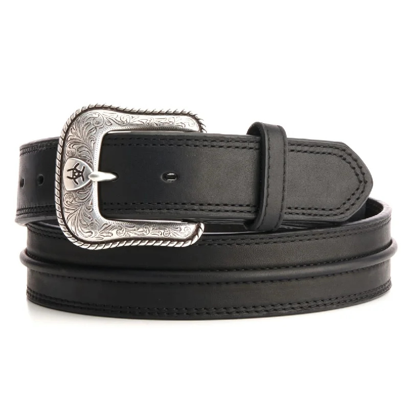 - Natural latex pet mattressMens Half Center Bump Leather Belt - Black