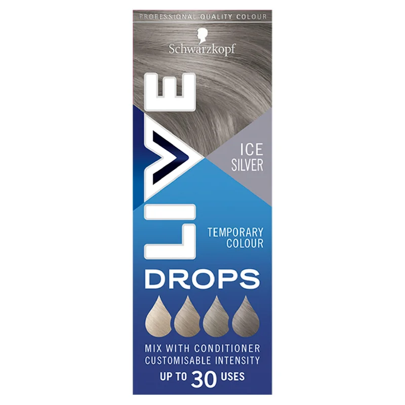 - Pet tear stain cleaning wipesSchwarzkopf Live Colour Drops Silver Hair Dye Ice Silver Semi Permanent 30ml