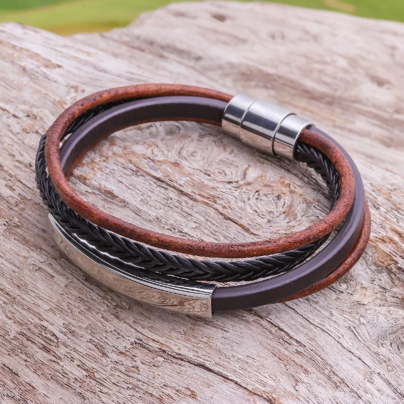 - Pet smart GPS locatorMighty Strength in Brown Leather Strand Bracelet in Brown from Thailand