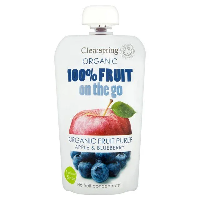 Pet ProductsClearspring Organic Fruit Puree Apple & Blueberry   120g