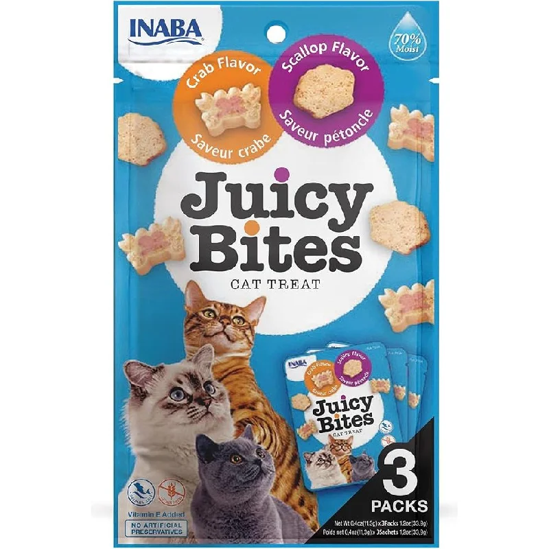  -Splash-proof food bowl AND Anti-choking slow food bowlINABA Cat Juicy Bites  Scallop and Crab Flavour