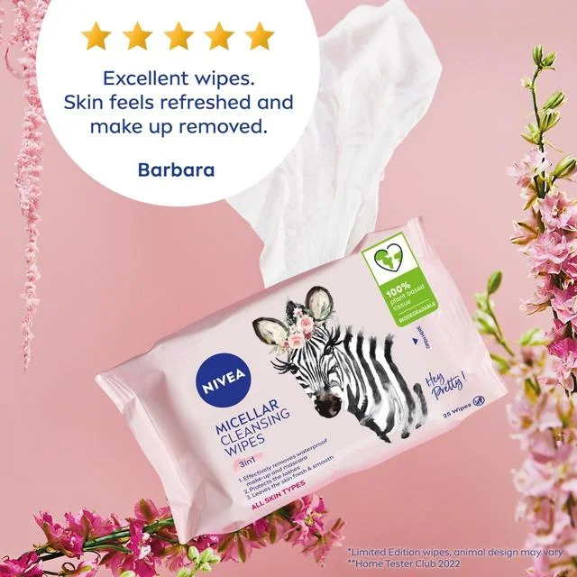 - Air box TSA certified check-inNIVEA Biodegradable 3 in 1 Micellair Micellar Cleansing Face Wipes   25 per pack