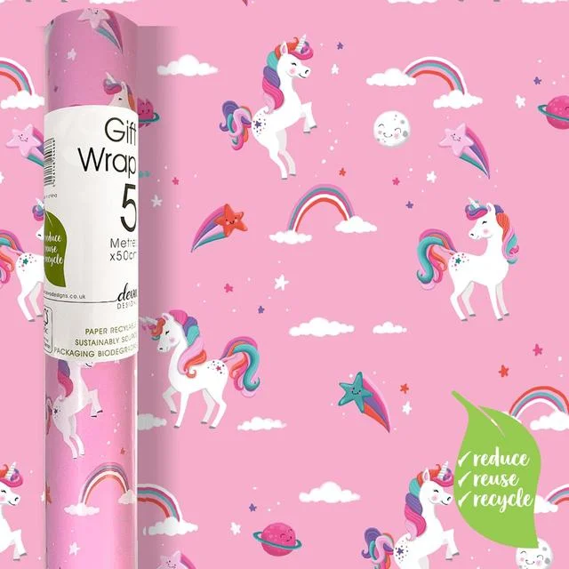 - Hamster silent running wheel to prevent chewingPink Unicorn Gift Wrap Roll