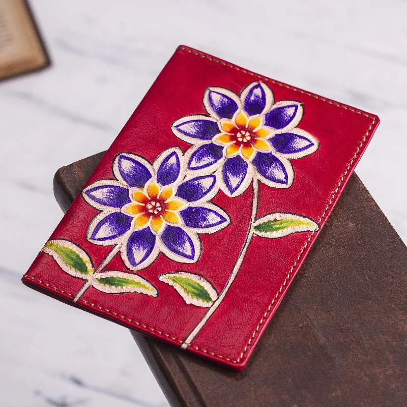 - Climbing pet constant temperature heating padLovely Traveler in Red Red Leather Passport Cover with Hand Painted Flowers