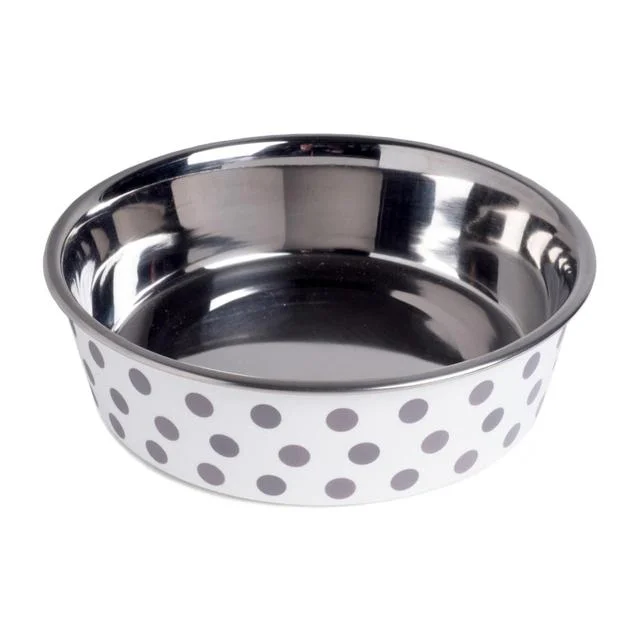 - Foldable and portable cat bagPetface Deli Grey Spots Dog Bowl