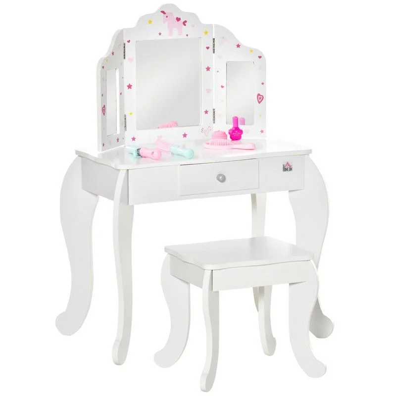 - Deodorizing cat litter tofu litterHomcom Kids Vanity Table & Stool Girls Dressing Set Make Up Desk Chair Dresser Play Set With Rotatable Mirrors Drawer Star & Heart Pattern White