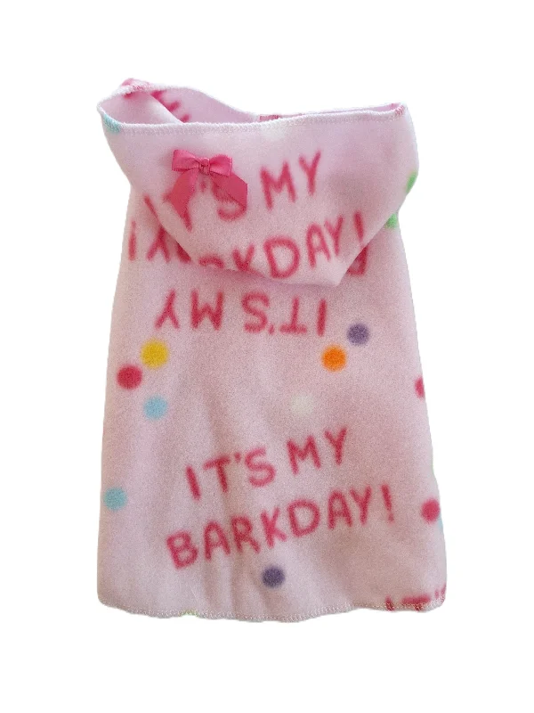 Pet custom clothesPink "It's My Barkday"  Hoodie Dress