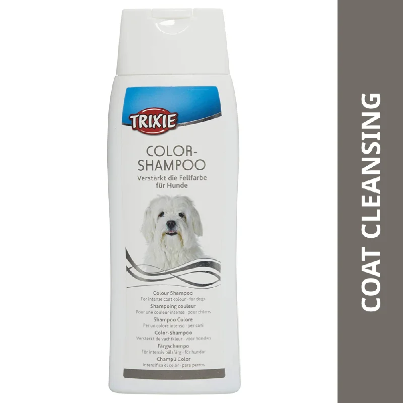 10. **Dog bathing brush massage**Trixie Colour Shampoo for Dogs (White Coat)